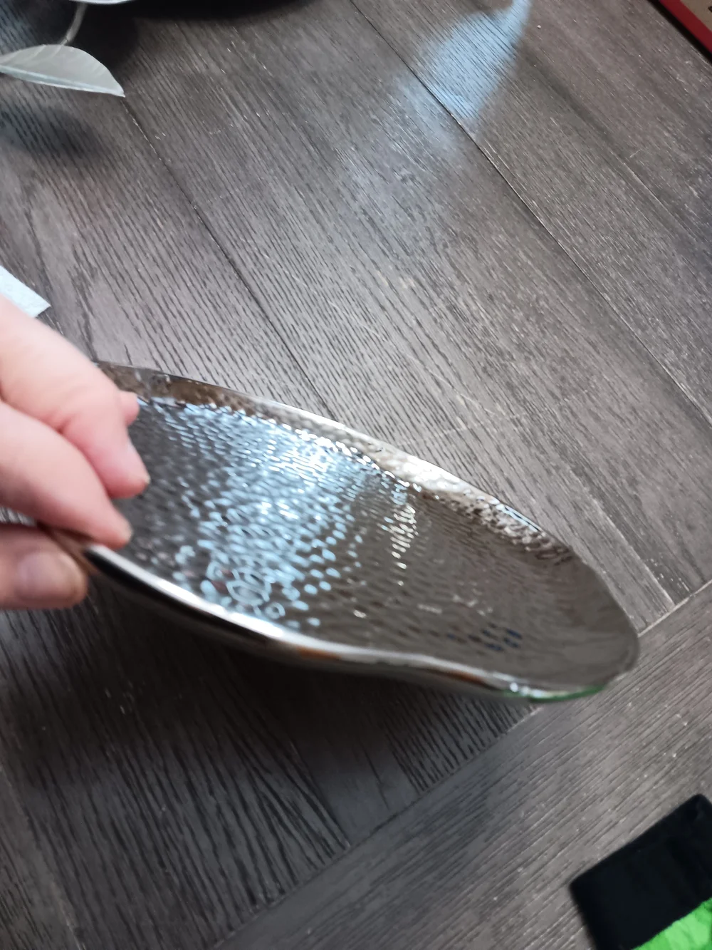 Hammered Metallic Decorative Bowl - Silver